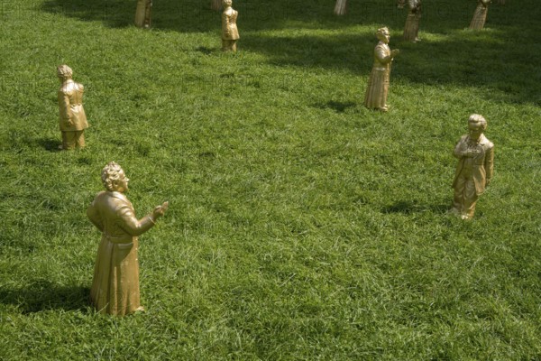 King Ludwig II, The Patron, installation by Ottmar Hörl, Festival Hill, on the Green Hill, Bayreuth, Upper Franconia, Franconia, Bavaria, Germany
