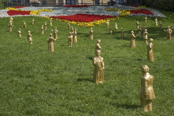 King Ludwig II, The Patron, installation by Ottmar Hörl, Festival Hill, on the Green Hill, Bayreuth, Upper Franconia, Franconia, Bavaria, Germany