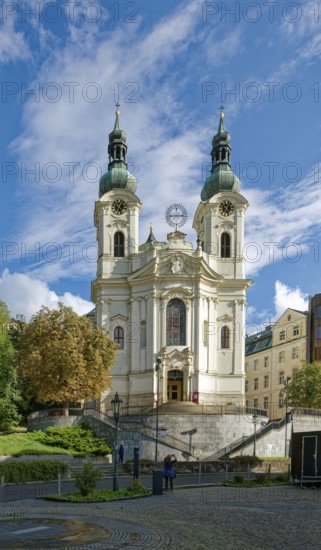 St Mary Magdalene Church in Baroque architecture, old town, spa, healing spring, health, mineral, mineral water, illness, Karlovy Vary, Karlovy Vary, Bohemia, Czech Republic