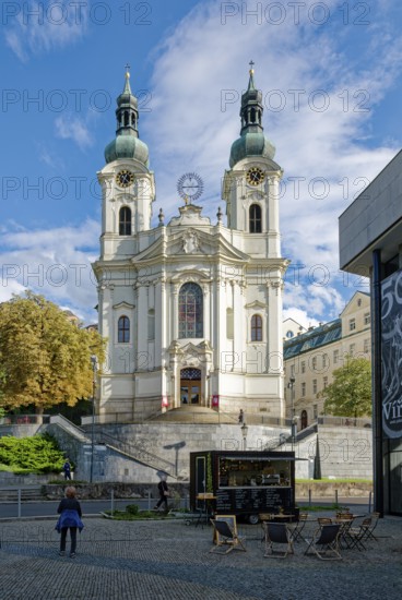 St Mary Magdalene Church in Baroque architecture, old town, spa, healing spring, health, mineral, mineral water, illness, Karlovy Vary, Karlovy Vary, Bohemia, Czech Republic
