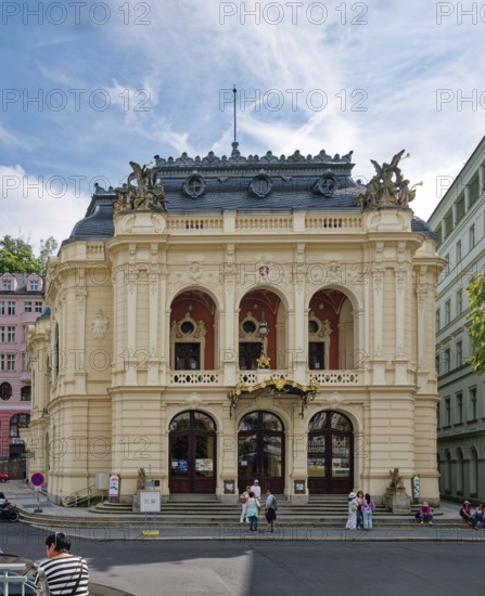 Karlovy Vary Municipal Theatre in the New Rococo style, old town, spa, healing spring, health, mineral, mineral water, illness, Karlovy Vary, Bohemia, Czech Republic