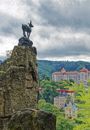 Deer Leap, Deer Leap with a dam of a chamois, spa, healing spring, health, mineral, mineral water, illness, Karlovy Vary, Bohemia, Czech Republic