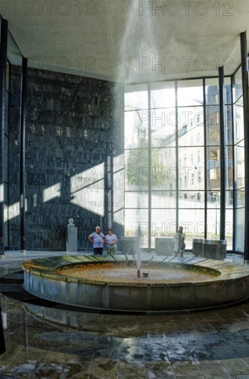 Bubbling colonnade with geyser of hot mineral water, spa, healing spring, health, mineral, mineral water, illness, Karlovy Vary, Karlovy Vary, Bohemia, Czech Republic