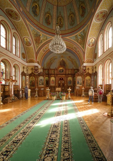 Russian Orthodox Church of St. Peter and Paul, Peter and Paul, Byzantine-style single-nave church, interior, interior, Karlovy Vary, Karlovy Vary, Bohemia, Czech Republic