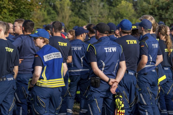 Volunteer emergency services at the large-scale exercise FÜLEX25, organised by the THW, Federal Agency for Technical Relief, North Rhine-Westphalia. Over four weekends, more than 3, 500 volunteers from 127 local associations in North Rhine-Westphalia practise many different scenarios in the field of disaster control and civil defence