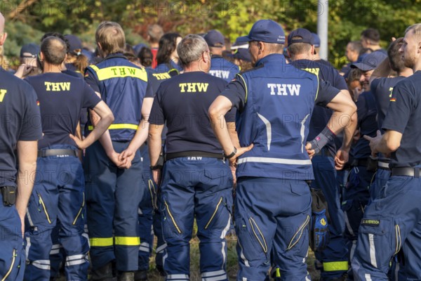Volunteer emergency services at the large-scale exercise FÜLEX25, organised by the THW, Federal Agency for Technical Relief, North Rhine-Westphalia. Over four weekends, more than 3, 500 volunteers from 127 local associations in North Rhine-Westphalia practise many different scenarios in the field of disaster control and civil defence