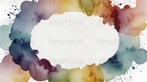 Watercolor template frame design for greeting card. Invitation card template suitable for wedding, greeting, banner, cover. invitation card template design, AI generated