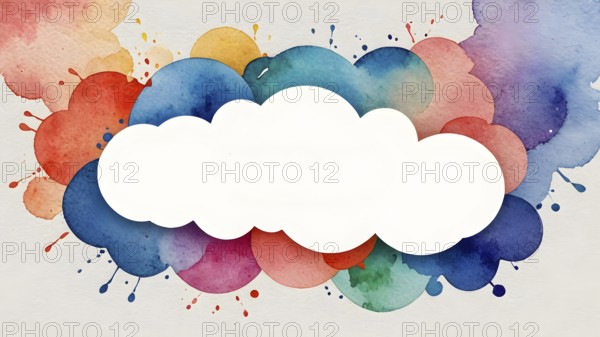 Watercolor template frame design for greeting card. Invitation card template suitable for wedding, greeting, banner, cover. invitation card template design, AI generated
