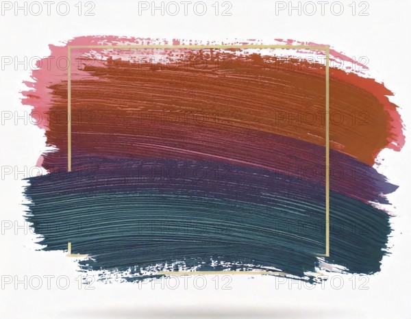 Brush strokes with border. Element for design flyer, AI generated