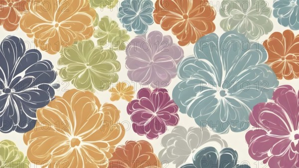 Artifical Intelligence generated seamless floral elements. Abstract Modern Brochure floral Design patterns, AI generated