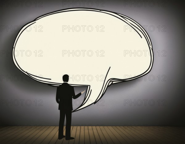 Outlined blank speech bubble. Perfect for creative projects focusing on communication, dialogue, or empty textual presentation space for various expressive purposes, AI generated