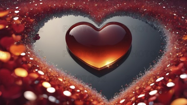 Heart shape for Love concept, Valentine's Day concepts. love symbol, concept for Valentine's Day, wedding etc. Heart elements for love concept design. AI generated image