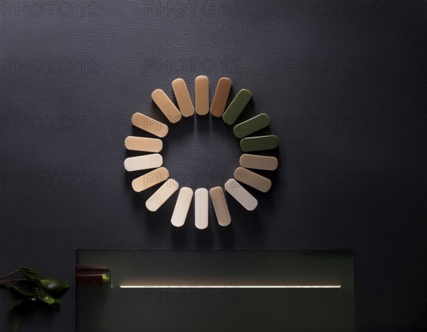 Loading symbol displayed against a dark-textured backdrop. Ideal for technology, progress, or interface illustrations, AI generated