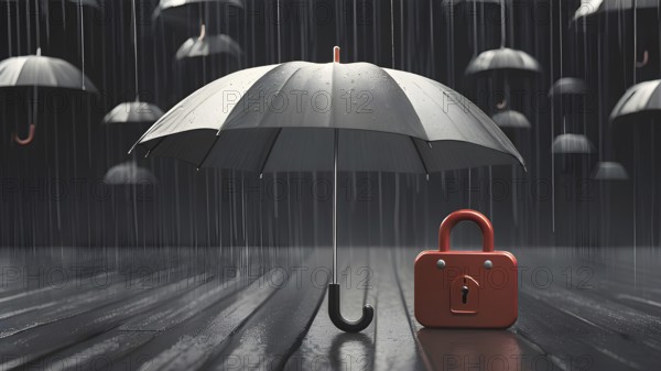 Celebrate resilience with umbrella art, a symbolic poster reflecting safety, courage, and protection in life, AI generated