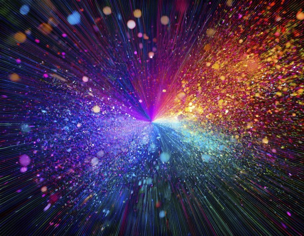 Vibrant and energetic multicolored powder explosion captured against a dark background. Evoking festival celebrations reminiscent of Holi, with dynamic motion and graphic potential for creative artistic projects, AI generated
