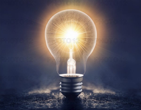 Light bulb with industry network, mind, analysis solution . Creative concept with a light bulb, AI generated