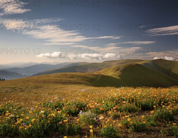 Traveling hiking concept background, AI generated
