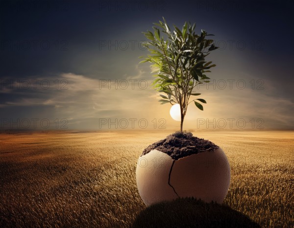 Life Concept. Existence survival being consciousness. Growth of new life, AI generated