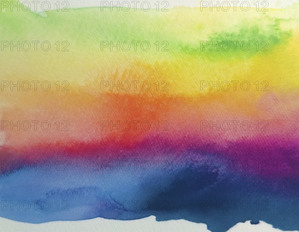 Bright watercolor art showcasing vibrant hues blending with artistic paint splashes, perfect for creative and artistic themes, AI generated