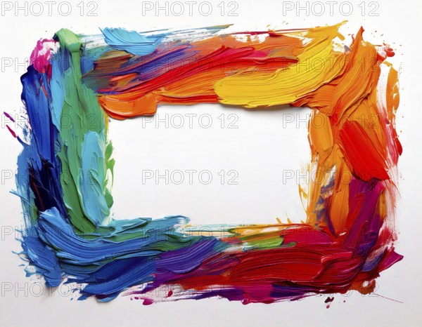 Brush strokes with border. Element for design flyer, AI generated