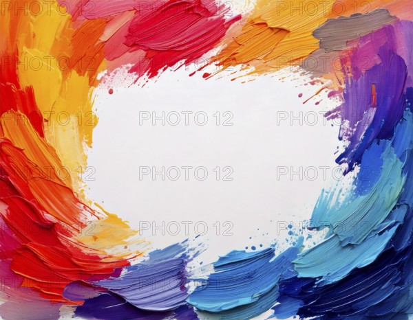 Palette abstract rough colorful multicolored art painting texture, with oil brushstroke, AI generated