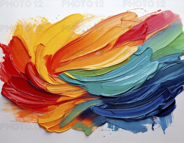 Palette abstract rough colorful multicolored art painting texture, with oil brushstroke, AI generated