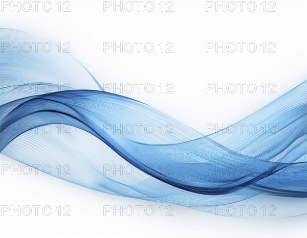 Dynamic wave pattern. Modern flowing wavy lines. . Abstract blue smooth wave on a white background, AI generated