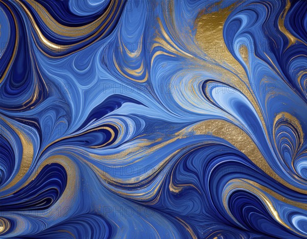 Abstract Marble Waves Acrylic Background. Abstract fluid art with swirling colors and bubbles, creating a dynamic effect, vibrant colors, AI generated