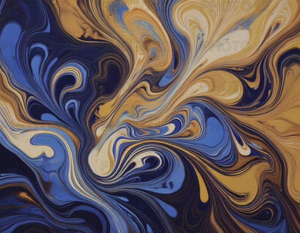 Abstract Marble Waves Acrylic Background. Abstract fluid art with swirling colors and bubbles, creating a dynamic effect, vibrant colors, AI generated