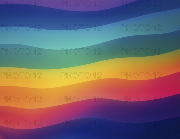 A visually captivating gradient with vivid horizontal stripes in rainbow hues on a seamless smooth background, perfect for design uses, creative projects, and artistic inspirations, AI generated