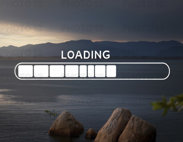 Loading symbol displayed against a dark-textured backdrop. Ideal for technology, progress, or interface illustrations, AI generated