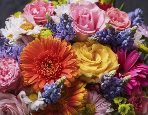 A vibrant and diverse arrangement of flowers, . Perfect for celebrating special occasions or brightening any setting with floral beauty, AI generated