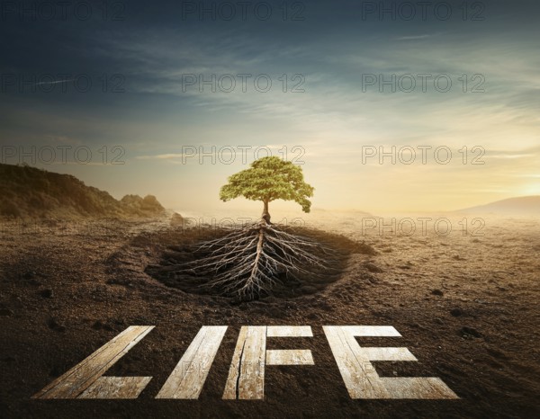 Life Concept. Existence survival being consciousness. Growth of new life, AI generated