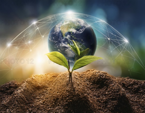 Concept of environmental ecology and sustainable energy or Earth day, AI generated