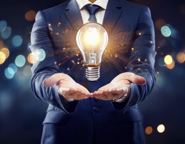 Light bulb idea concept with innovation iconcept of new ideas with innovative technology and creativity, AI generated