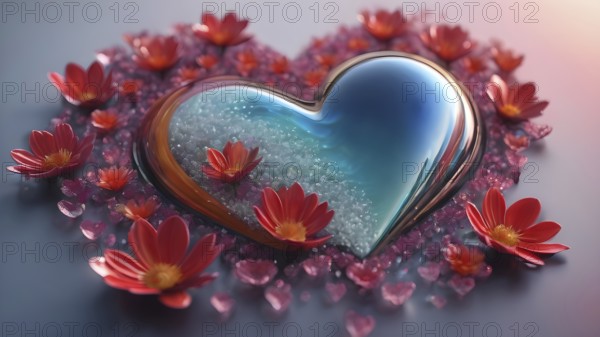 Heart shape for Love concept, Valentine's Day concepts. love symbol, concept for Valentine's Day, wedding etc. Heart elements for love concept design. AI generated image