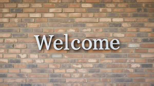Minimalist bold welcome wording poster, versatile modern wall art design for stylish home entryway, printable greeting décor, AI generated