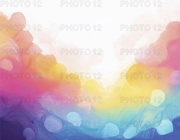 Colourful watercolour abstract background design, AI generated