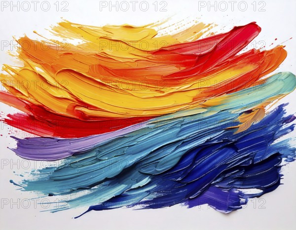 Palette abstract rough colorful multicolored art painting texture, with oil brushstroke, AI generated