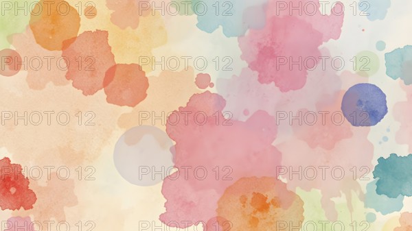 Watercolor pastel brush strokes poster with soft dreamy textures and soothing colors for tranquil interior décor, AI generated
