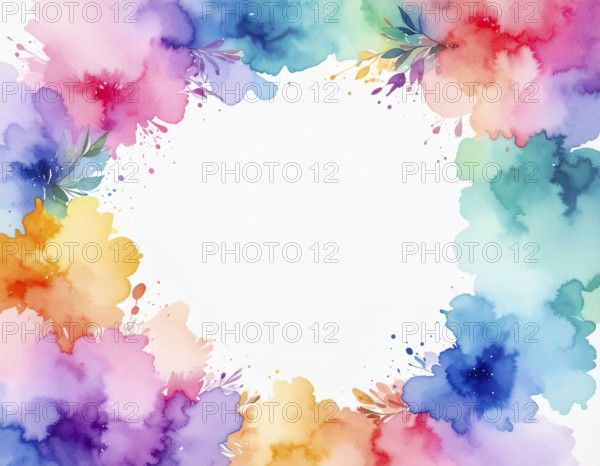 Watercolor splash art on white background, modern abstract poster for stylish décor, creativity, and timeless elegance, AI generated