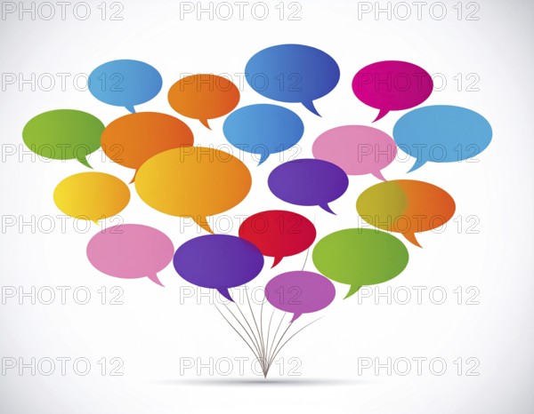 Speech bubble concept image symbolizing communication, dialogue, conversation, chat messages, and interactive digital expression, AI generated
