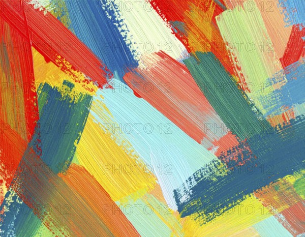 Creative brush strokes abstract poster combining painterly textures and vibrant background, ideal for home and office décor, AI generated