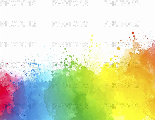 Minimalist watercolor splash poster on white background, an artistic modern décor print for homes, studios, and offices, AI generated