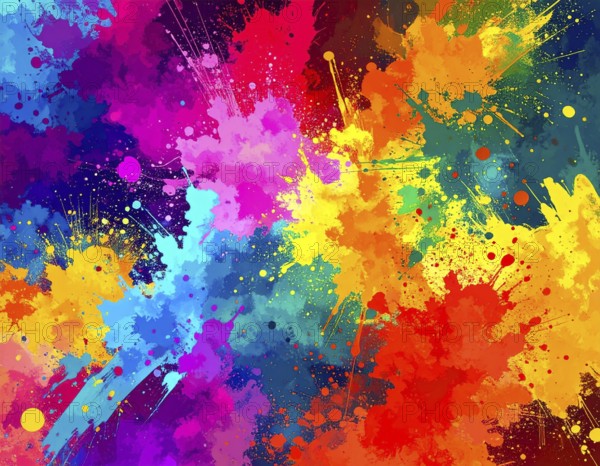 Multi color background bursting with vivid tones, artistic expression, and modern abstract design for versatile décor, AI generated