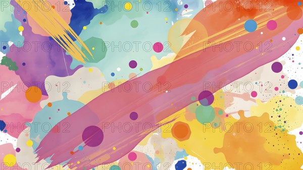 Watercolor template frame design for greeting card. Invitation card template, banner, cover. AI generated image. AI
