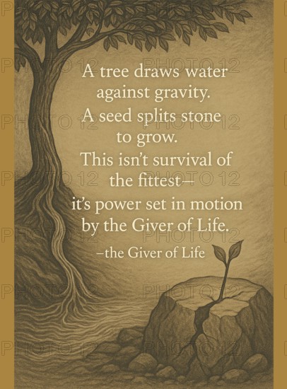 Printable poster quotes on showcasing Creator's purposeful intent through profound universal design insights, AI generated