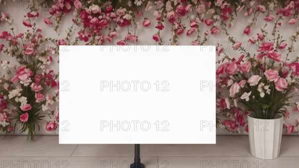 Minimalist blank white presentation board poster design, ideal for offices, classrooms, or home décor inspirational displays, AI generated