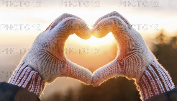 Valentines day background banner - abstract panorama background with hearts - concept love, AI generated