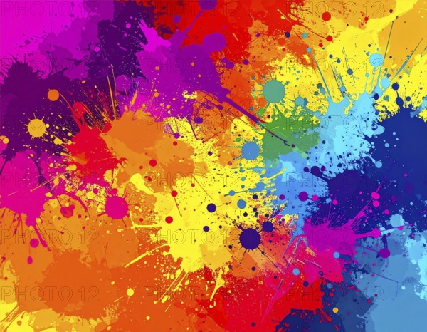 Multi color background bursting with vivid tones, artistic expression, and modern abstract design for versatile décor, AI generated
